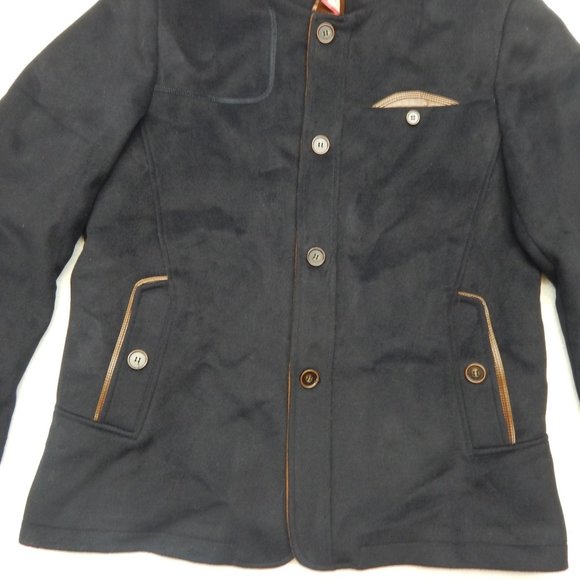 Mens Mandarin Collar Coat Winter Single Breasted P - Picture 4 of 13